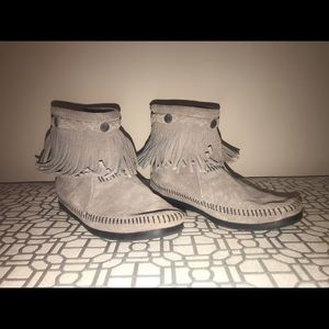 Minnetonka fringe ankle booties